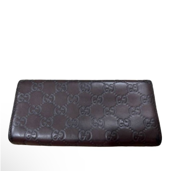 GUCCI Guccisima brown leather long wallet. - Picture 3 of 13